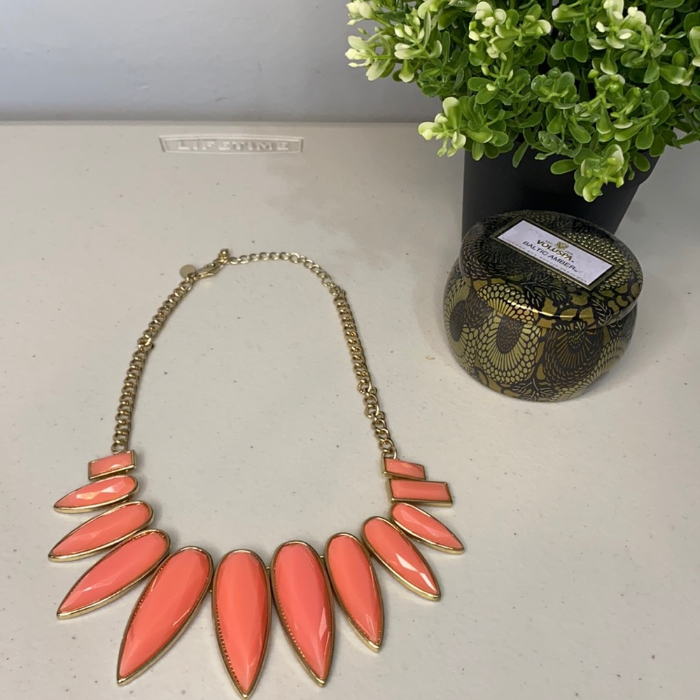 CHARMING CHARLIE Pink and Gold Statement Necklace